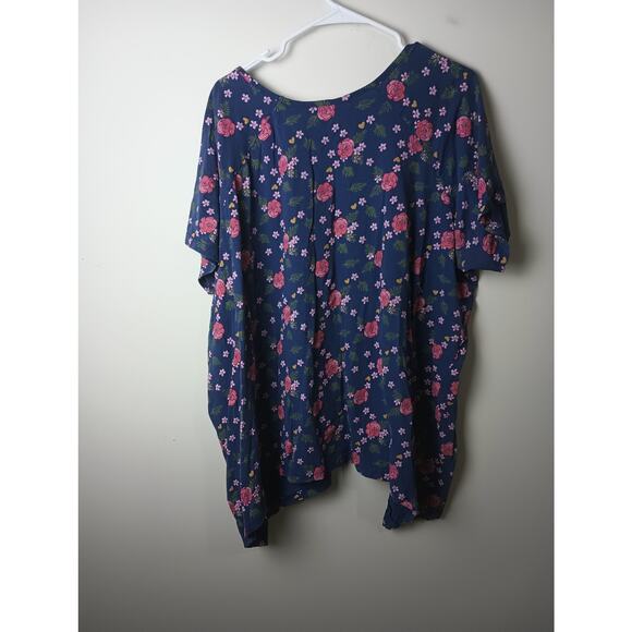 Women's CW Classics Floral Top Blouse Lot of 2 Size 4X Short sleeve 100% Cotton - Picture 4 of 7